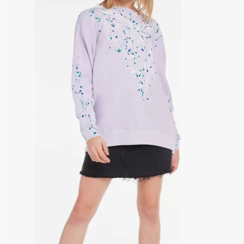 WILDFOX Bleach Dripped Road-trip Sweatshirt XS
